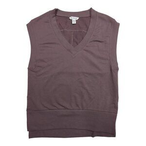 Athleta Retroterry V-Neck Sweatshirt Tee Mauve Sleeveless Womens XS